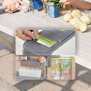 Multi-Functional Manual Plastic Stainless Steel Sustainable <b>Vegetable</b> Cutter Blades Kitchen Household Salad Dicer <b>Shredder</b> Hand - Product Image 4