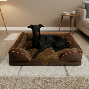 سرير حيوانات أليفة كبير قطيفة على الطراز الحديث سرير كلب قابل للغسل عصري بأحجام مختلفة - Product Image 1