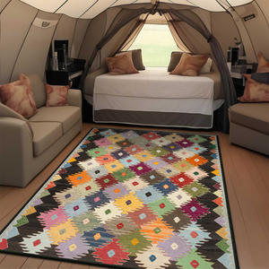 Alfombra Kilim Wan Xinlong, Rectangular, con Patrón Geométrico, para Exteriores, Antideslizante, Resistente a las Manchas, Lavable con Agua, de Terciopelo Cristal - Product Image 5