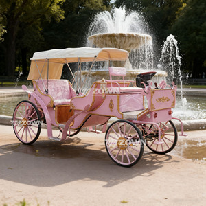 Charrette de tourisme vintage de haute qualité pour 4 à 6 personnes, couleur personnalisée, traînée par des chevaux ou électrique, pour les touristes des parcs à thème - Product Image 5
