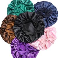 Vente en gros de bonnets pour cheveux bonnet de maquillage pour femmes chapeau de nuit extra large bonnet de cheveux en satin avec cravate