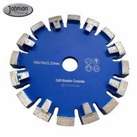 Lame de découpe diamantée 160 mm pour tuyaux de chauffage par le sol, outils Johnson, pour jointoiement de sols en béton