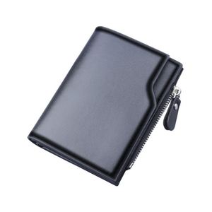 Mens Ultra-<b>light</b> Short Leather Tri-Fold Multi-Card Slot Wallet with 13-Card Zipper Coin Purse - Product Image 5