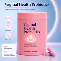 Service de fabrication de capsules probiotiques végétaliennes personnalisées OEM, 60 pièces, marque privée, pour compléments alimentaires quotidiens.