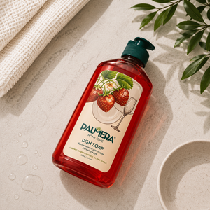 Liquide vaisselle dégraissant à la fraise avec formule soin des mains pour assiettes, casseroles et ustensiles de cuisine 500 ml Palmera Home Care - Product Image 2