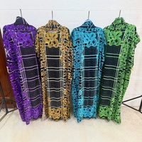 Ensemble Robe et Châle Décontracté en Coton pour Femme, Style Musulman, Dashiki, Moyen-Orient, Afrique, Été 2024, Ample et Sans Manches, Vente en Gros