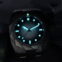 Montre de plongée automatique mécanique SW200 avec cadran dégradé super lumineux BGW9 personnalisé, étanche à 500 m, avec boîtier et bracelet en alliage de titane