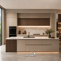 Meubles de cuisine modernes en bois, meubles de cuisine modulaires sur mesure pour projet de design d'intérieur de villa ou d'appartement