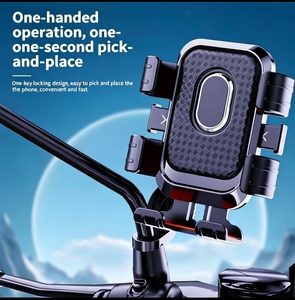 Support de téléphone pour vélo, support de téléphone pour moto, support de navigation anti-vibrations, hauteur réglable, fixation automatique, support de téléphone pour vélo - Product Image 3