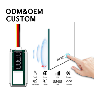 12V LED Bathroom Mirror with Temperature <strong>Display</strong> One-Button Touch Dimmer <strong>Control</strong> Capacitive Sensor Inductive <strong>Switch</strong> - Product Image 1