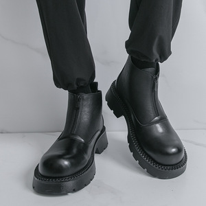 Nouvelles Bottes en Cuir pour Hommes 2026 – Style Tendance Décontracté à Enfiler Mi-Mollet - Product Image 4