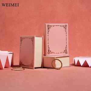 Custom Logo Recyclable Book Style Paper Jewelry Box for <b>Ring</b> Necklace Pendant Gift Packaging - Product Image 5