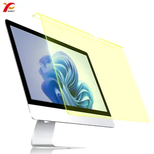 Pelindung layar anti cahaya biru akrilik kuning 27 inci, pelindung layar untuk filter suspensi komputer