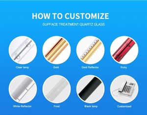 Honeyfly tùy chỉnh <span class=keywords><strong>IR</strong></span> sưởi ấm đèn 250W/350W/700W/1000W/1500W 300mm/500mm/530mm/600mm/650mm/700mm Halogen đèn sấy sơn - Product Image 6