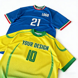 Maillot de football brésilien pour homme, coupe classique, avec logo personnalisé, 100 % polyester, impression par sublimation, écologique, séchage rapide, couleur unie - Product Image 2