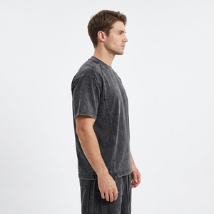 350gsm Acid Washed Streetwear Summer Custom <b>Mens</b> <b>Short</b> <b>Set</b> Custom logo Unisex Fashion <b>T</b>-<b>Shirt</b> <b>Shorts</b> <b>Set</b> <b>Men's</b> <b>Sets</b> - Product Image 4