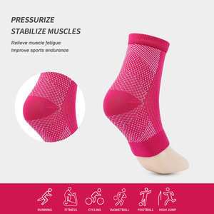 Chaussettes de compression mi-mollet en nylon pour la course, le soutien de la voûte plantaire et l'entraînement sportif - Product Image 4