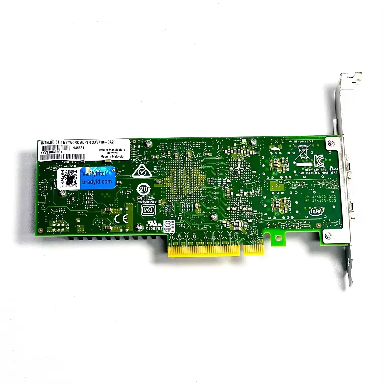 Intel XXV710BM2 Chipset 25 Gigabit SFP28 PCIE 3.0 Dual-port Wired Ethernet Network Adapter Sfp Lan Card XXV710-DA2