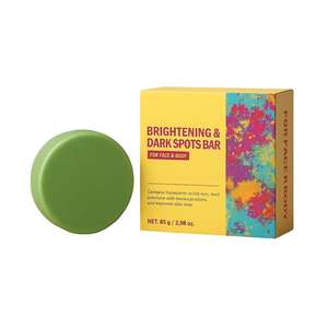 Jabón Aclarante 85g OEM Marca Privada con Extracto de Gayuba, Ácido Kójico y Regaliz para Desvanecer Manchas Oscuras, Vegano - Product Image 1