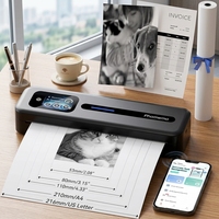 Printer Portabel Phomemo HD dengan Layar Sentuh, Printer Thermal Nirkabel Bluetooth M832D, Mendukung Ukuran 8.5"x11" US Letter & A4