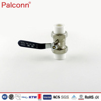 Couleurs personnalisables Raccord PPR Vanne à boisseau sphérique en laiton à double union pour eau chaude et froide