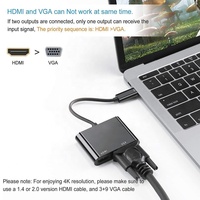 Adaptor Mini DP ke HDMI VGA 2 in 1, Konverter Video Mini Display Port Male ke HDMI VGA Female untuk Laptop PC Monitor Proyektor