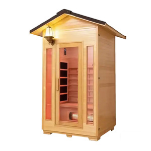 Sauna Exterior de Madera de Hemlock con Calefacción de Piedra Volcánica de 3000W, Bluetooth Inteligente, para Uso Familiar y Hotelero, Fisioterapia con Humedad, Apagado Automático - Product Image 3