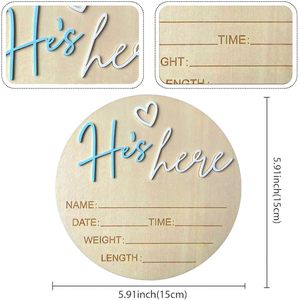 Logotipo de Anuncio de Nacimiento, Letrero de Madera de 6 Pulgadas con la Frase 'Hello World', Logotipo para Revelar el Género del Bebé, Logotipo de Bienvenida para los Recién Nacidos al <span class=keywords><strong>Mundo</strong></span> - Product Image 2