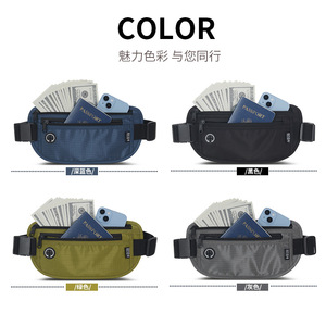Nylon eng anliegende Taillen tasche zum Laufen Sport Diebstahls ichere RFID-Swipe-Karte Handy-Gürtel tasche mit Pass schutz - Product Image 3