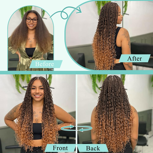 Extensions de cheveux humains en vrac <span class=keywords><strong>Auburn</strong></span> Ginger Ombre 12A Deep Wave pour le tressage, style bohème et ondulé, 100% cheveux vierges non traités - Product Image 3
