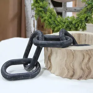De gros dvd cas de bois-Wooden Chain Link | White-Washed Neutral Home Decorative Accent