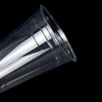 Gobelets en plastique PET de 14 oz pour Boba, smoothies, jus, thé, café, avec logo personnalisé imprimé