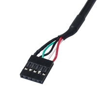 Cable USB 2.0 Personalizado, Macho Dupont de 5 Pines, Hembra de 2.54mm, Carga Rápida 3A, Cobre Puro, para Placa Base, con Cubierta de PVC y Trenzado Protector