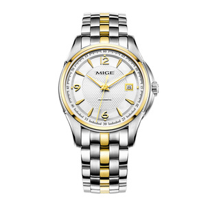 Reloj Mecánico Automático para Hombre MIGE, Caja de Acero Inoxidable, Esfera Negra, Visualización de Fecha, 40 mm, Movimiento Analógico Redondo - Product Image 3