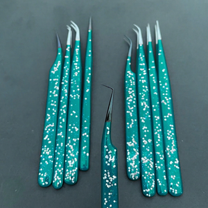 Pinzas para Pestañas con Textura Moteada, Acero Inoxidable, Punta Puntiaguda, Agarre Mejorado, Herramientas para Extensión de Pestañas, Venta al por Mayor - Product Image 1