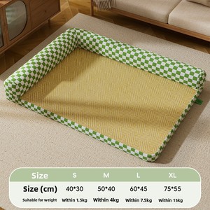 Cama Ortopédica Refrigerante <span class=keywords><strong>para</strong></span> Mascotas en Forma de L, Colchoneta de Seda Helada Autorrefrigerante con Espuma de Alta Densidad <span class=keywords><strong>para</strong></span> <span class=keywords><strong>Perros</strong></span> y Gatos - Product Image 6