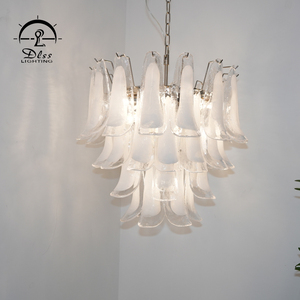 Lustres en verre de Murano pour hôtel, modernes, en fer et verre, ampoules halogènes 3500K blanc chaud, luminaire suspendu pour <span class=keywords><strong>salon</strong></span> central - Product Image 2