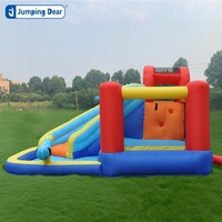 Château gonflable populaire pour enfants avec toboggan aquatique et installation facile pour les fêtes et les jeux de 3 enfants