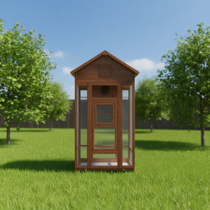 Nichoir en bois massif de pin 36x20.9x66.9 pouces marron, fournitures durables pour oiseaux d'extérieur - Product Image 2