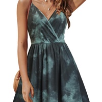 Femmes élégant col en v Floral Maxi robe grande taille coton décontracté robe d'été plissé bras long mince bandoulière poches de fête
