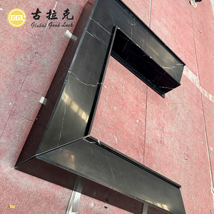 Chimenea de Mármol <span class=keywords><strong>Nero</strong></span> Marquina, Repisa de Piedra Natural, Diseño Personalizado para Sala de Estar, Villa, Decoración de Hotel - Product Image 5