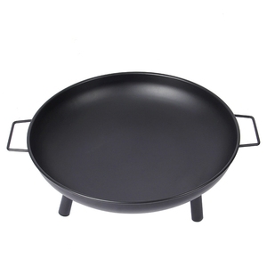 Brasero d'extérieur robuste en acier BSCI, pour bois, diamètre 55 cm, avec pieds robustes, revêtement noir, 10000-14999 BTU - Product Image 1