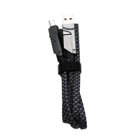 Cable de carga USB 4 en 1, diseño de cabeza doble trenzado de nailon personalizado con tipo C para dispositivos múltiples