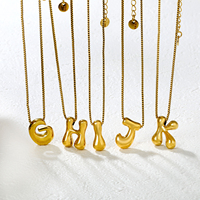 Collier de luxe épais en or 18 carats avec pendentif lettre en acier inoxydable pour femme, chaînes et colliers de mode faits à la main