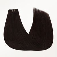 Extensions de cheveux humains de qualité supérieure, couleur chocolat brun noir, personnalisables, cuticules alignées, tissage papillon invisible sans couture pour salon de luxe