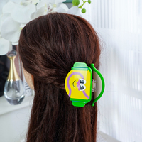 YIYI Custom 8cm Yellow and Green Splicing Portrait Acetate Claw Clips Little Man with Headphones Designer Hair Claw Wholesale