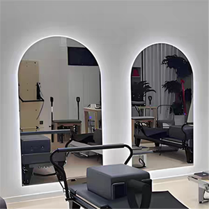 Tường hiện đại fogless chống sương nhà máy có thể điều chỉnh sàn lớn Gương đèn cong <span class=keywords><strong>LED</strong></span> gương cho Pilates Studio - Product Image 3