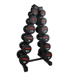 Vente en gros d'haltères en caoutchouc noir de 15kg équipement de fitness de musculation de gymnastique haltères en acier pour l'entraînement corporel - Product Image 4