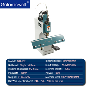 Machine à relier automatique à tête unique WD-102 pour reliure à fil de fer - Product Image 3