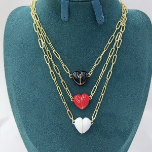 LS-C5780 Collana con Ali Danzanti e Cuori Smaltati, Regalo per Migliore Amica, <span class=keywords><strong>Sorella</strong></span>, Collana BFF in Oro 18k - Product Image 2